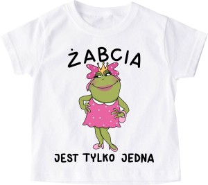 KOSZULKA DLA dziewczynki z napisem żabcia jest tlyko jedna.jpg