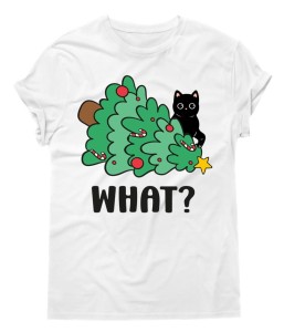 Śmieszna koszulka na święta z kotem 