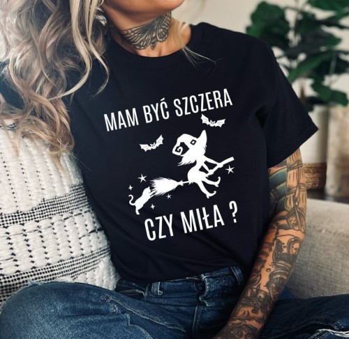 ŚMIESZNA KOSZULKA DAMSKA MAM BYĆ SZCZERA CZY MIŁA N.jpg