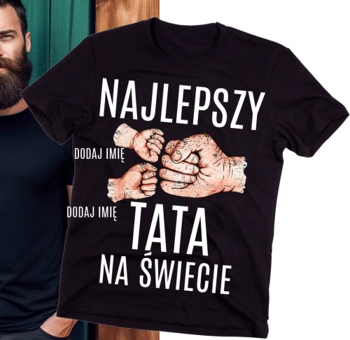 Koszulka dla taty na święta pod choinkę - z imieniem 2 dzieci