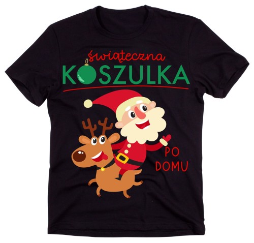męska koszulka na święta z mikołajem na reniferze.jpg