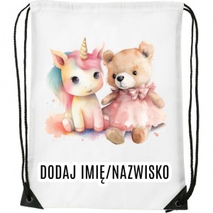 Worek na buty z imieniem do przedszkola szkoły żłobka MISIEK22