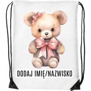Worek na buty z imieniem do przedszkola szkoły żłobka MISIEK2