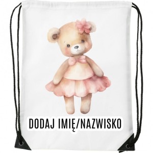 Worek na buty z imieniem do przedszkola szkoły żłobka MISIEK23