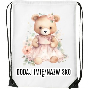 Worek na buty z imieniem do przedszkola szkoły żłobka MISIEK24
