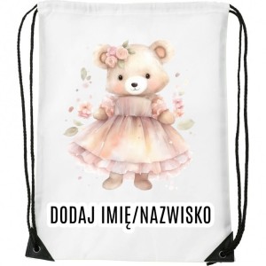 Worek na buty z imieniem do przedszkola szkoły żłobka MISIEK25