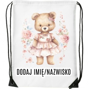 Worek na buty z imieniem do przedszkola szkoły żłobka MISIEK26