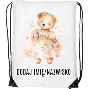 Worek na buty z imieniem do przedszkola szkoły żłobka MISIEK27