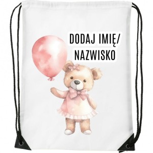 Worek na buty z imieniem do przedszkola szkoły żłobka MISIEK34