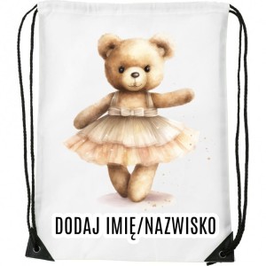 Worek na buty z imieniem do przedszkola szkoły żłobka MISIEK48