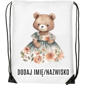 Worek na buty z imieniem do przedszkola szkoły żłobka MISIEK38
