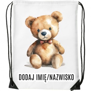 Worek na buty z imieniem do przedszkola szkoły żłobka MISIEK43