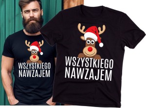 męska koszulka z życzeniami na święta wesołych świąt renifer.jpg