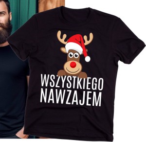 męska koszulka z życzeniami na święta wesołych świąt renifer b.jpg
