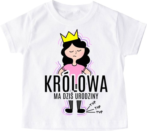 Koszulka na urodziny dla dziewczynki - czarne włoski