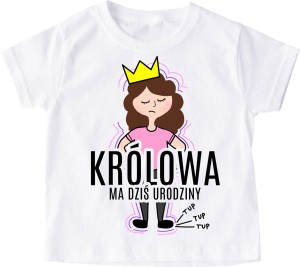 Koszulka na urodziny dla dziewczynki - brązowe włoski 