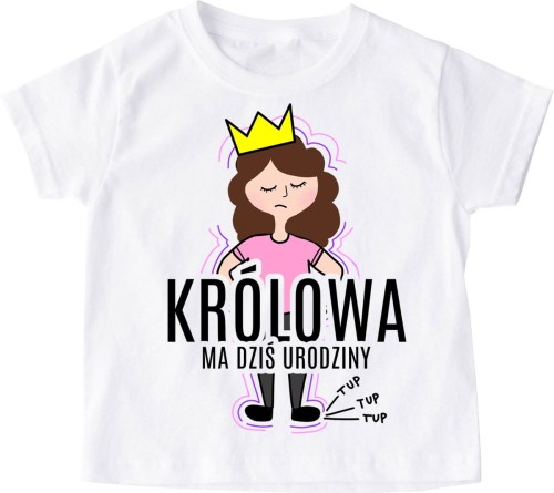 Koszulka na urodziny dla dziewczynki - brązowe włoski