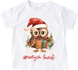 Świąteczna dziecięca koszulka santa123