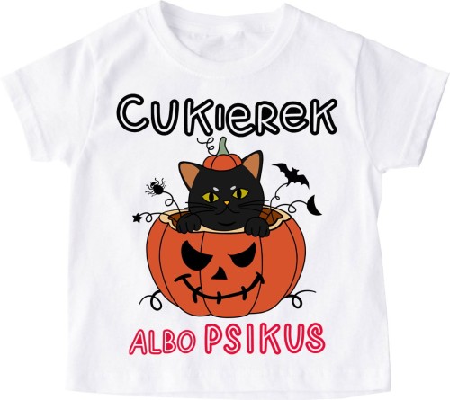 Koszulka ma halloween dla dziecka cukierek albo psikus
