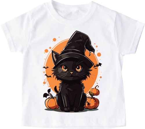 Koszulka na halloween dla dziecka kot halloween