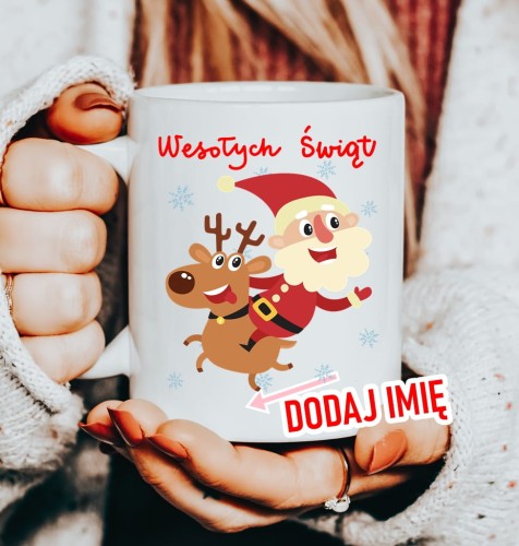 Kubek na mikołajki prezent na mikołajki z imieniem