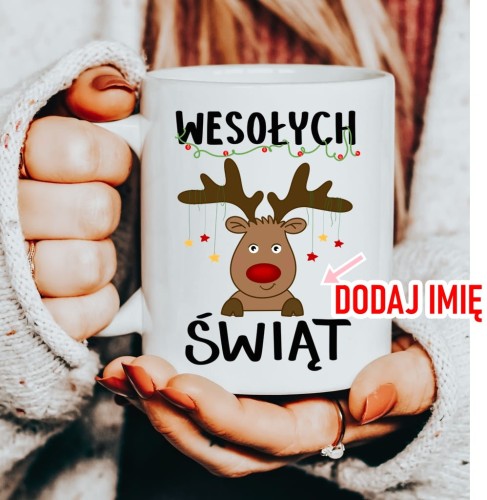 Kubek na mikołajki prezent na mikołajki w klasie - z imieniem