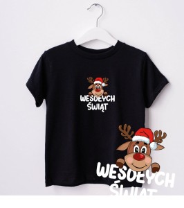 Koszulka dla dziecka  na święta - wesołych świąt RENIFER
