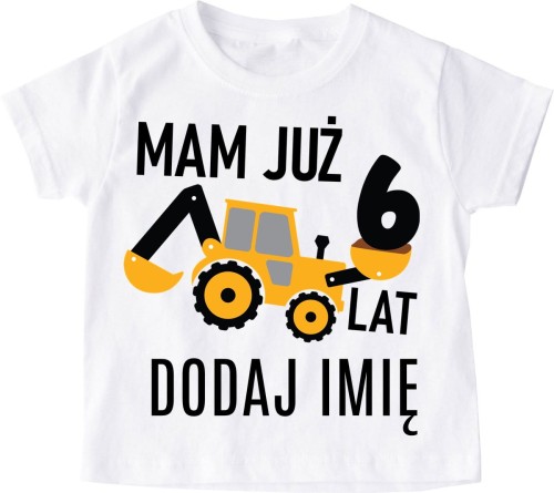 Koszulka na 6 urodziny dla chłopczyka z imieniem mam już 6 LAT
