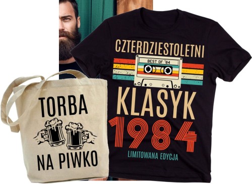 ZESTAW NA 40 URODZINY KOSZULKA PLUS TORBA