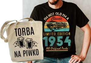 ZESTAW NA 70 URODZINY KOSZULKA MĘSKA PLUS TORBA