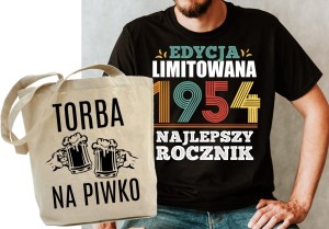 ZESTAW NA 70 URODZINY KOSZULKA MĘSKA PLUS TORBA