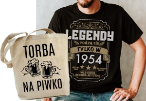 ZESTAW NA 70 URODZINY KOSZULKA MĘSKA PLUS TORBA 
