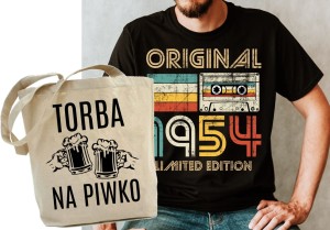 ZESTAW NA PREZENT 70 URODZINY KOSZULKA MĘSKA PLUS TORBA