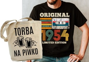 ZESTAW NA PREZENT 70 URODZINY KOSZULKA MĘSKA PLUS TORBA