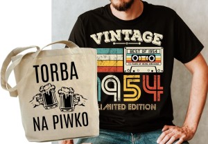 ZESTAW NA PREZENT 70 URODZINY KOSZULKA MĘSKA PLUS TORBA