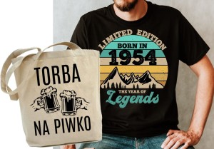ZESTAW NA PREZENT 70 URODZINY KOSZULKA MĘSKA PLUS TORBA
