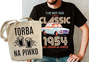 ZESTAW NA PREZENT 70 URODZINY KOSZULKA MĘSKA PLUS TORBA 