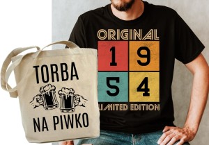ZESTAW NA PREZENT 70 URODZINY KOSZULKA MĘSKA PLUS TORBA