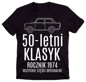 CZARNA MĘSKA KOSZULKA NA URODZINY 50-LETNI KLASYK 1974.jpg
