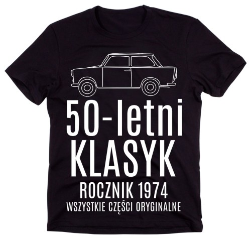 CZARNA MĘSKA KOSZULKA NA URODZINY 50-LETNI KLASYK 1974.jpg