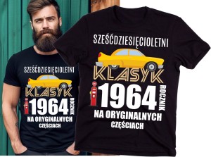 KOSZULKA NA 60 URODIZNY sześćdziesięcioletni klasyk z autem.jpg