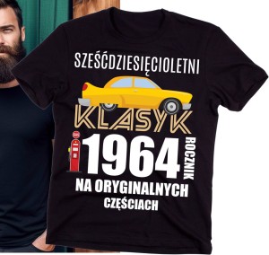KOSZULKA NA 60 URODIZNY sześćdziesięcioletni klasyk z autem n.jpg