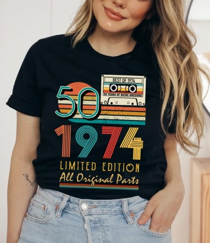 koszulka damska na 50 urodziny 50 1974 limited edition.jpg