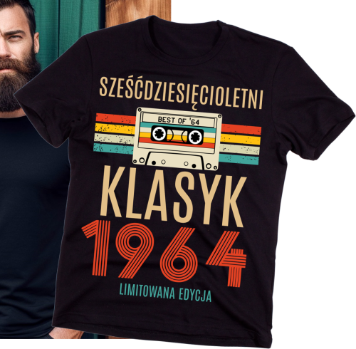 CZARNA MĘSKA KOSZULKA Z NADRUKIEM NA 60 URODZINY.png