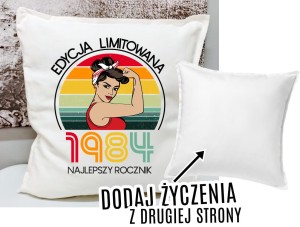PODUSZKA Z ŻYCZENIAMI NA 40 URODZINY DLA BRUNETKI 