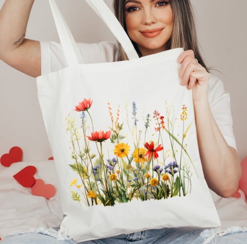 Torba na zakupy SHOPPER BAWEŁNIANY polnekwiaty10