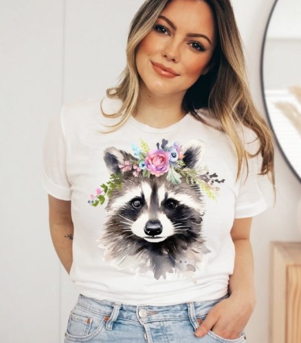 Koszulka damska z nadrukiem zwierzaka animals104