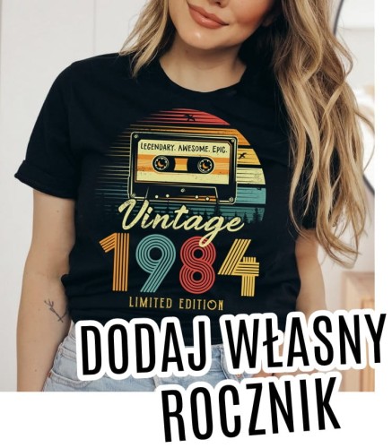 DAMSKA KOSZULKA URODZINOWA VINTAGE Z KASETĄ.jpg