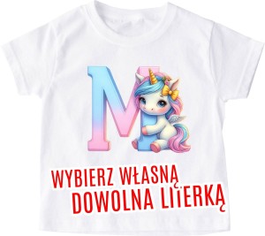 koszulka dla dziewczynki z pierwszą literką imienia 