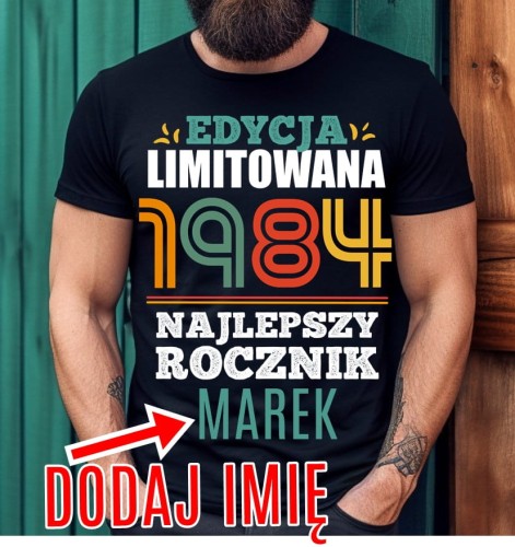 MĘSKA KOSZULKA NA 40 URODZINY Z IMIENIEM prezent na 40 B.jpg